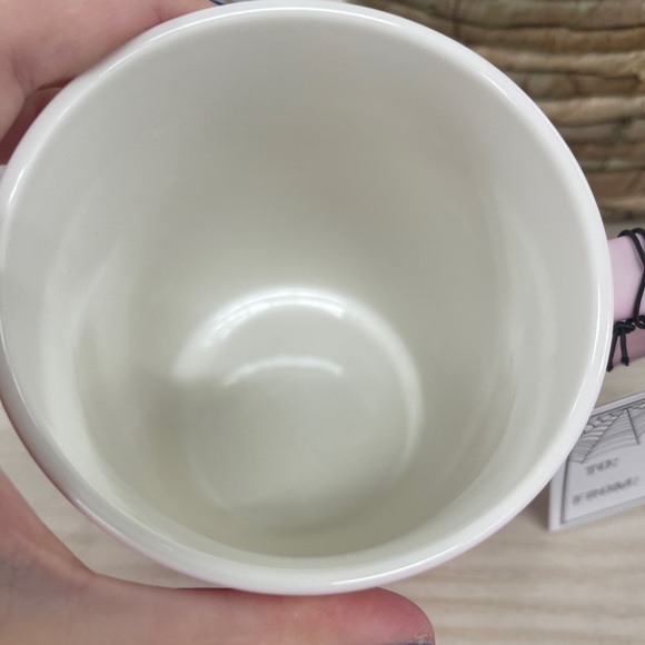 Pink Halloween Cherry Jack o’lanterns Smooth Matte Soft Touch Mug NWT HTF - Picture 3 of 4